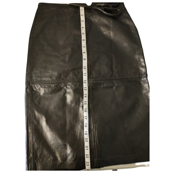 Armani Exchange Black Leather Pencil Skirt size 0 like new - Picture 10 of 11
